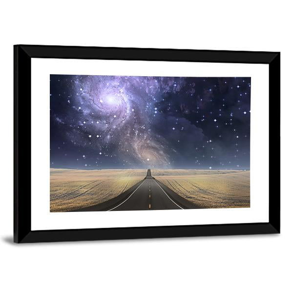 Road to Galaxy Canvas Wall Art-3 Horizontal-Gallery Wrap-25" x 16"-Tiaracle