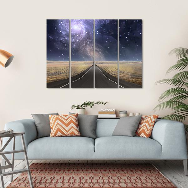 Road to Galaxy Canvas Wall Art-4 Horizontal-Gallery Wrap-34" x 24"-Tiaracle