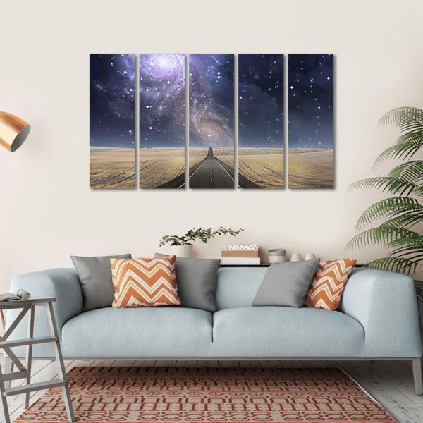 Road to Galaxy Canvas Wall Art-5 Horizontal-Gallery Wrap-22" x 12"-Tiaracle