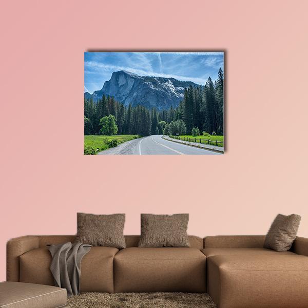 Road To Half Dome In Yosemite Valley Canvas Wall Art-4 Horizontal-Gallery Wrap-34" x 24"-Tiaracle