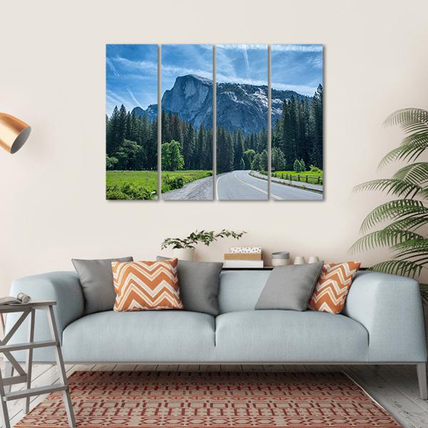 Road To Half Dome In Yosemite Valley Canvas Wall Art-4 Horizontal-Gallery Wrap-34" x 24"-Tiaracle