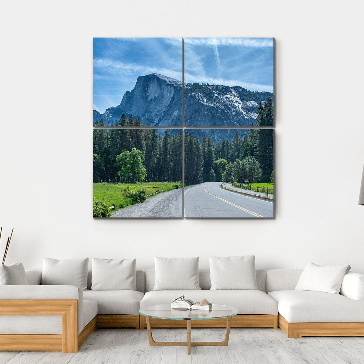 Road To Half Dome In Yosemite Valley Canvas Wall Art-4 Square-Gallery Wrap-17" x 17"-Tiaracle
