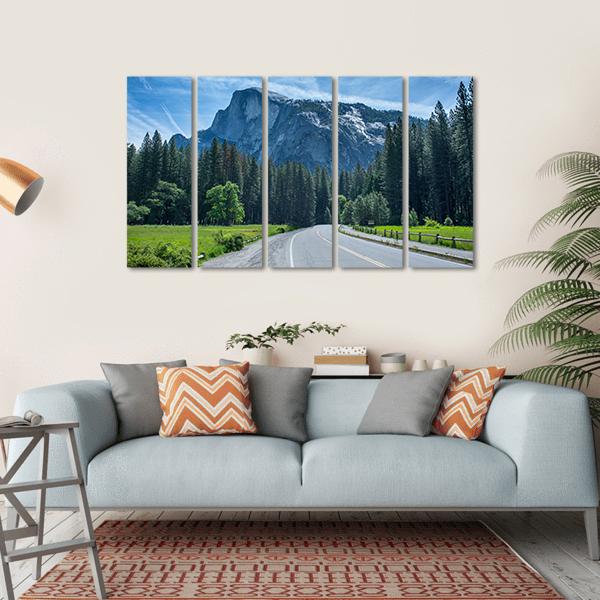 Road To Half Dome In Yosemite Valley Canvas Wall Art-5 Horizontal-Gallery Wrap-22" x 12"-Tiaracle