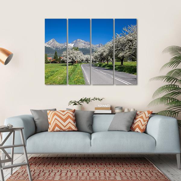 Road To High Tatras Canvas Wall Art-4 Horizontal-Gallery Wrap-34" x 24"-Tiaracle