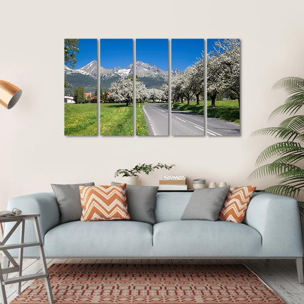 Road To High Tatras Canvas Wall Art-5 Horizontal-Gallery Wrap-22" x 12"-Tiaracle