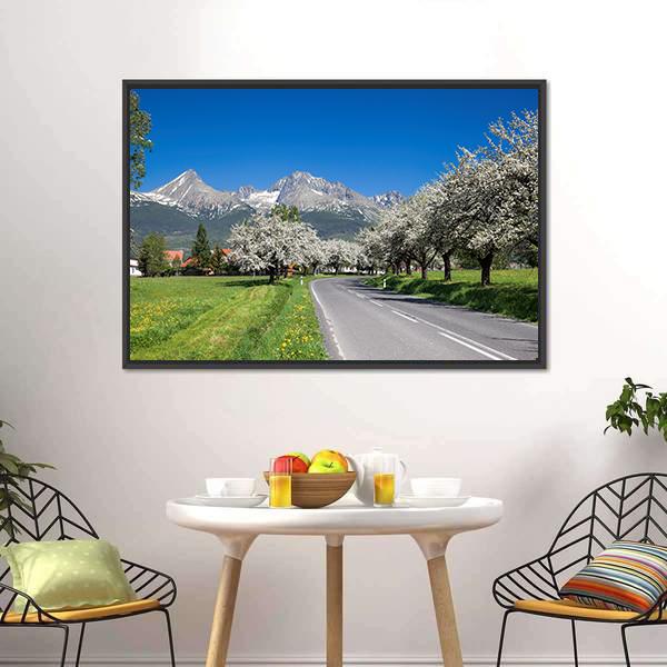 Road To High Tatras Canvas Wall Art-3 Horizontal-Gallery Wrap-25" x 16"-Tiaracle