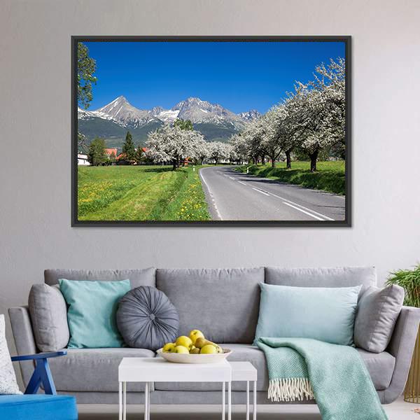 Road To High Tatras Canvas Wall Art-3 Horizontal-Gallery Wrap-25" x 16"-Tiaracle