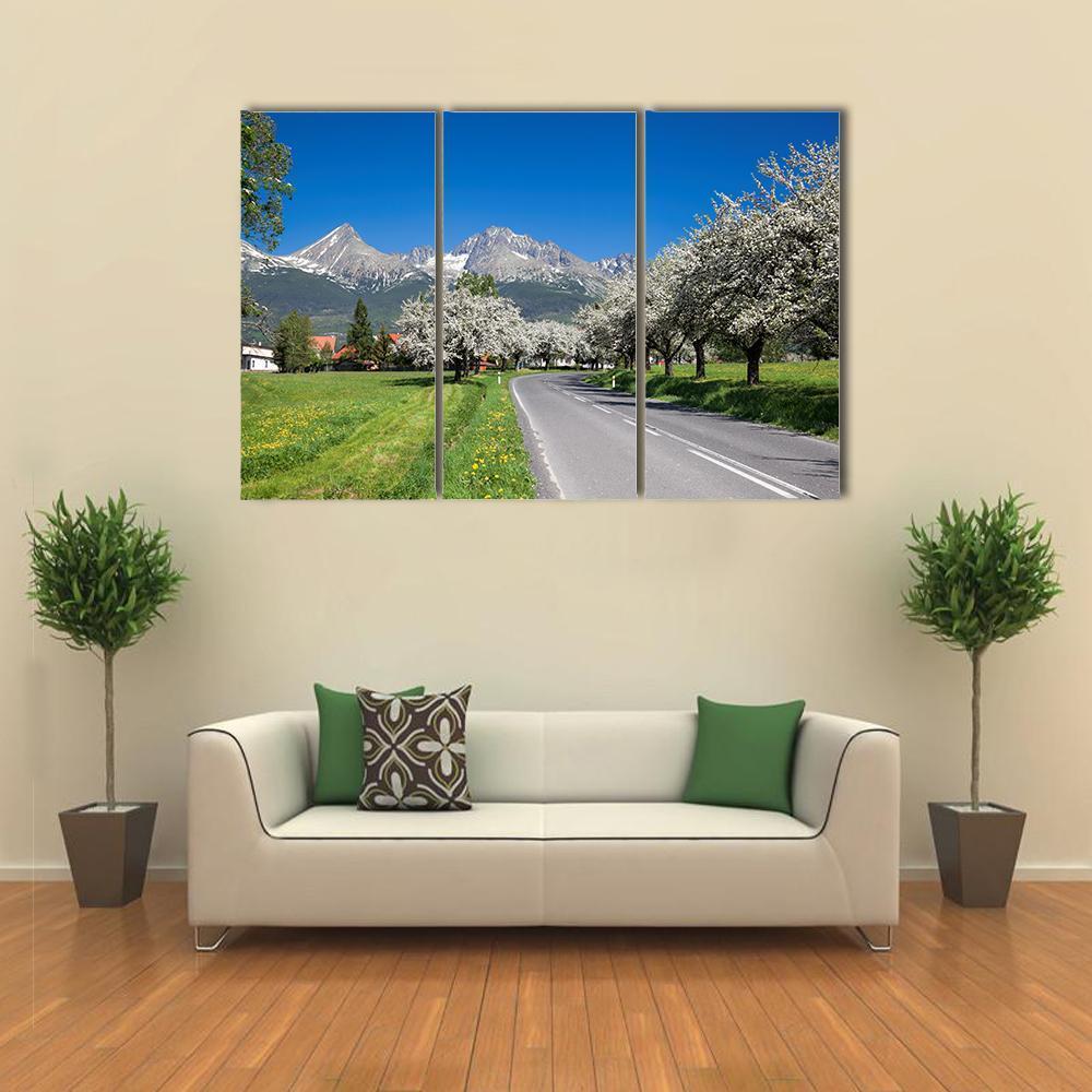 Road To High Tatras Canvas Wall Art-3 Horizontal-Gallery Wrap-37" x 24"-Tiaracle