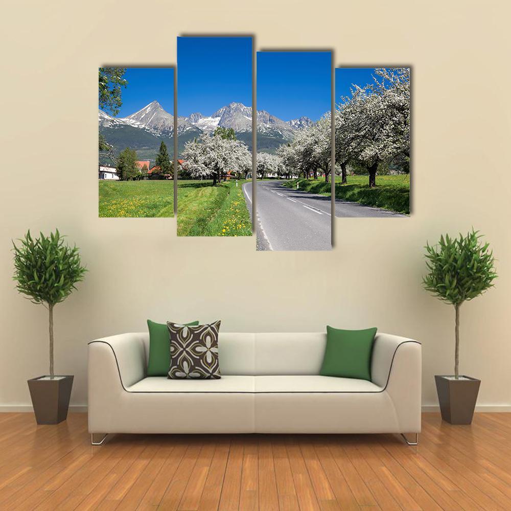 Road To High Tatras Canvas Wall Art-4 Pop-Gallery Wrap-50" x 32"-Tiaracle