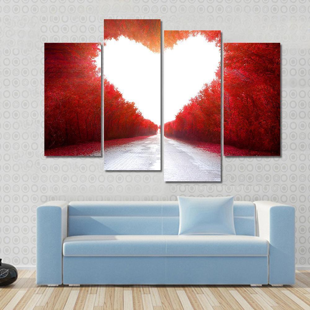 Road To Love Canvas Wall Art-4 Pop-Gallery Wrap-50&quot; x 32&quot;-Tiaracle