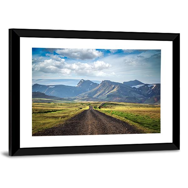Road To Mountains Iceland Canvas Wall Art-3 Horizontal-Gallery Wrap-25" x 16"-Tiaracle