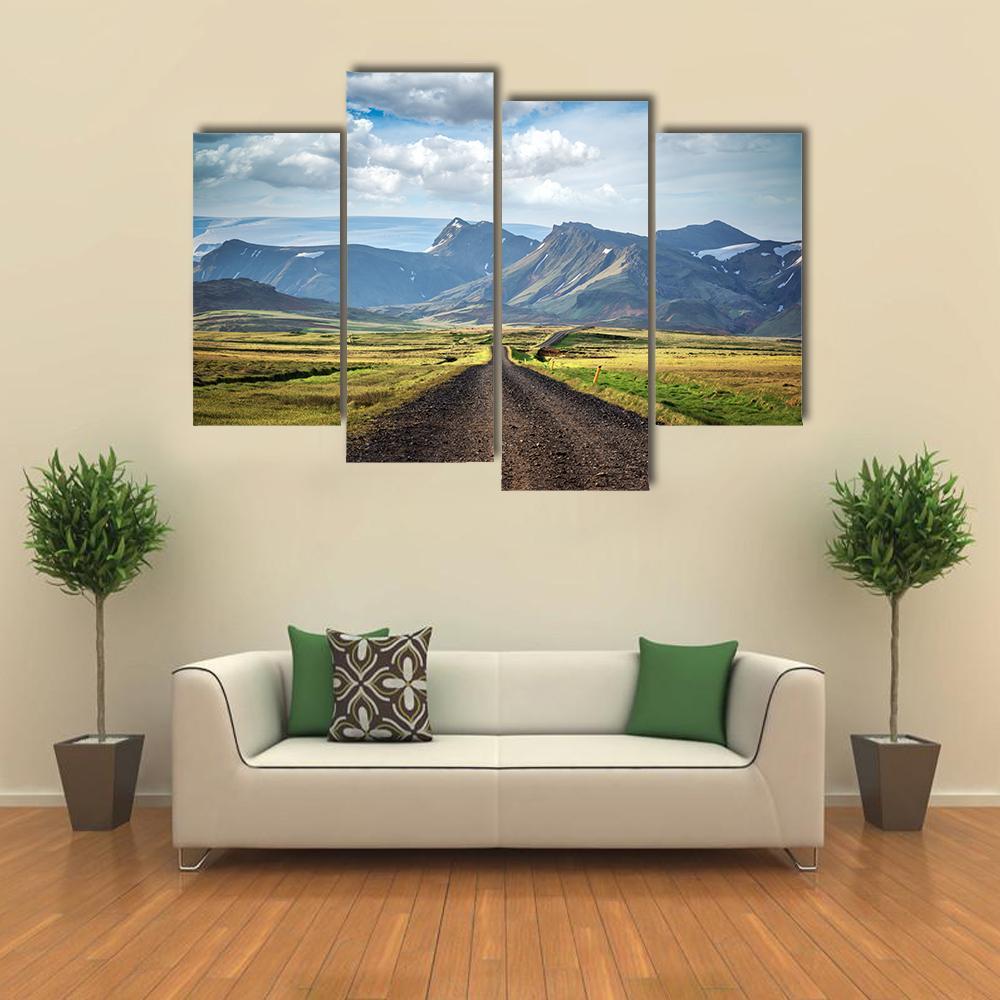 Road To Mountains Iceland Canvas Wall Art-3 Horizontal-Gallery Wrap-25" x 16"-Tiaracle