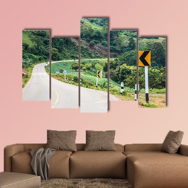 Road To Phu Chi Pa In Thailand Canvas Wall Art-5 Pop-Gallery Wrap-47" x 32"-Tiaracle
