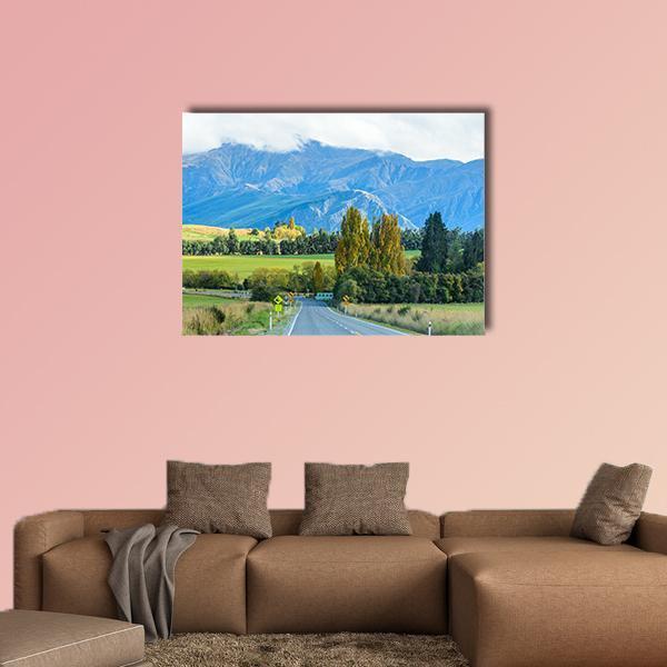 Road To South New Zealand Canvas Wall Art-1 Piece-Gallery Wrap-48" x 32"-Tiaracle