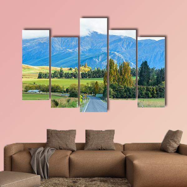 Road To South New Zealand Canvas Wall Art-5 Pop-Gallery Wrap-47" x 32"-Tiaracle