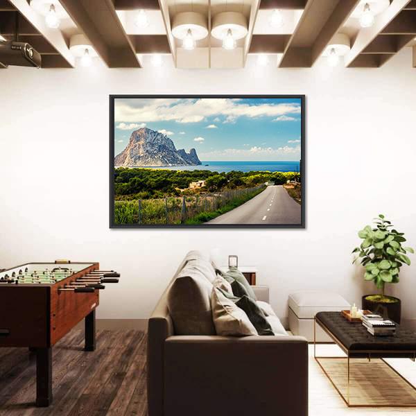 Road To The Cala d'Hort Beach Canvas Wall Art-1 Piece-Floating Frame-24" x 16"-Tiaracle