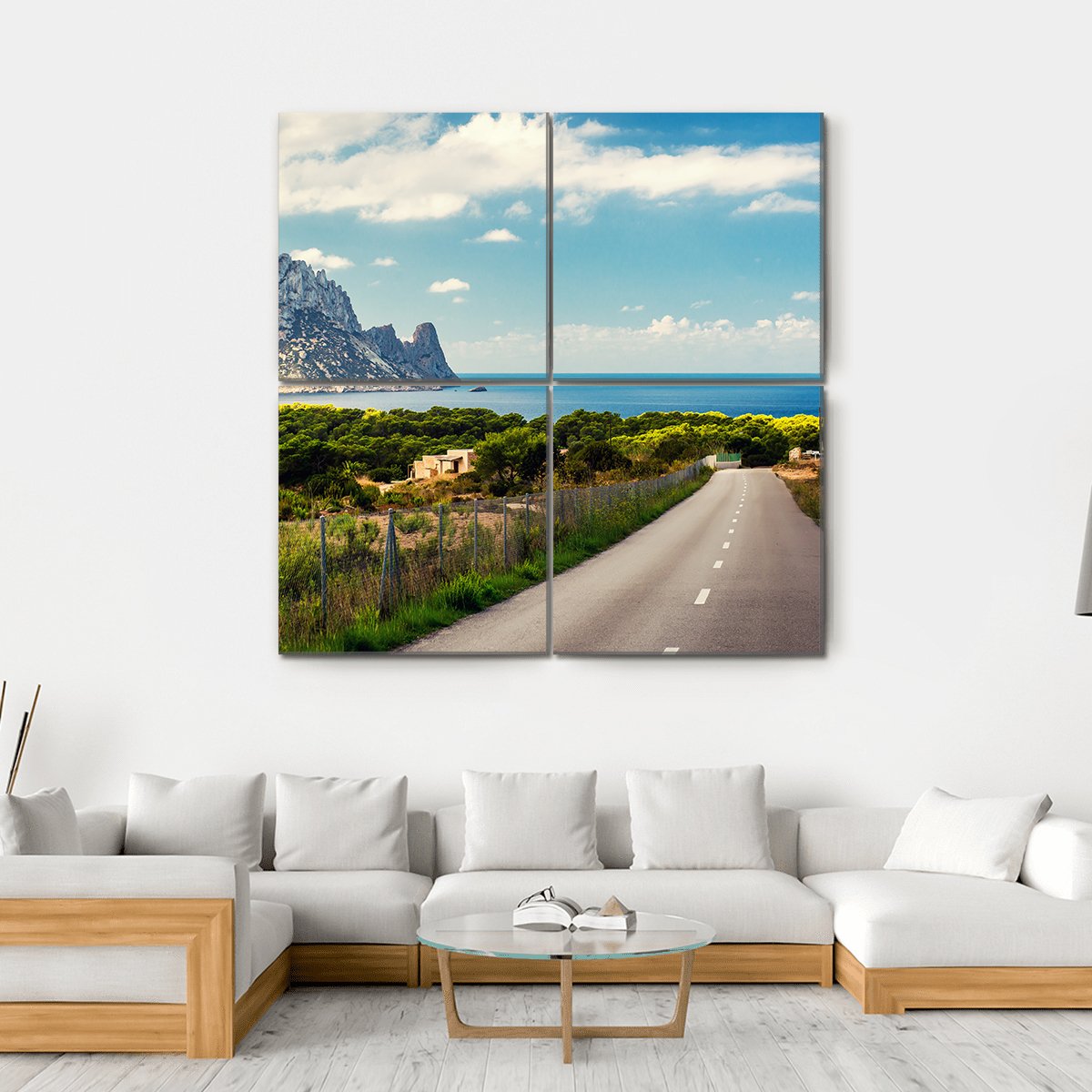 Road To The Cala d'Hort Beach Canvas Wall Art-4 Square-Gallery Wrap-17" x 17"-Tiaracle