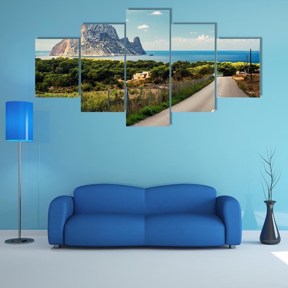 Road To The Cala d'Hort Beach Canvas Wall Art-5 Star-Gallery Wrap-62" x 32"-Tiaracle