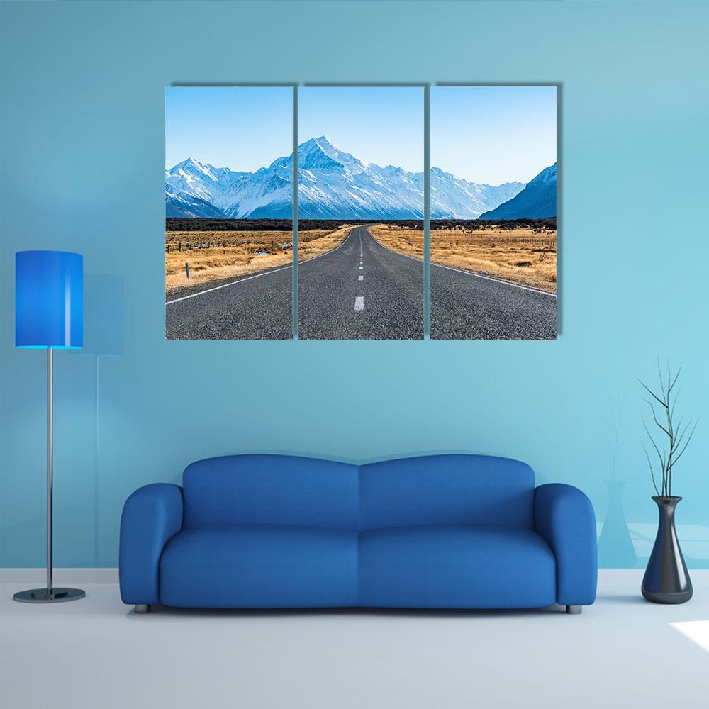 Road To The Mountain Canvas Wall Art-3 Horizontal-Gallery Wrap-25" x 16"-Tiaracle