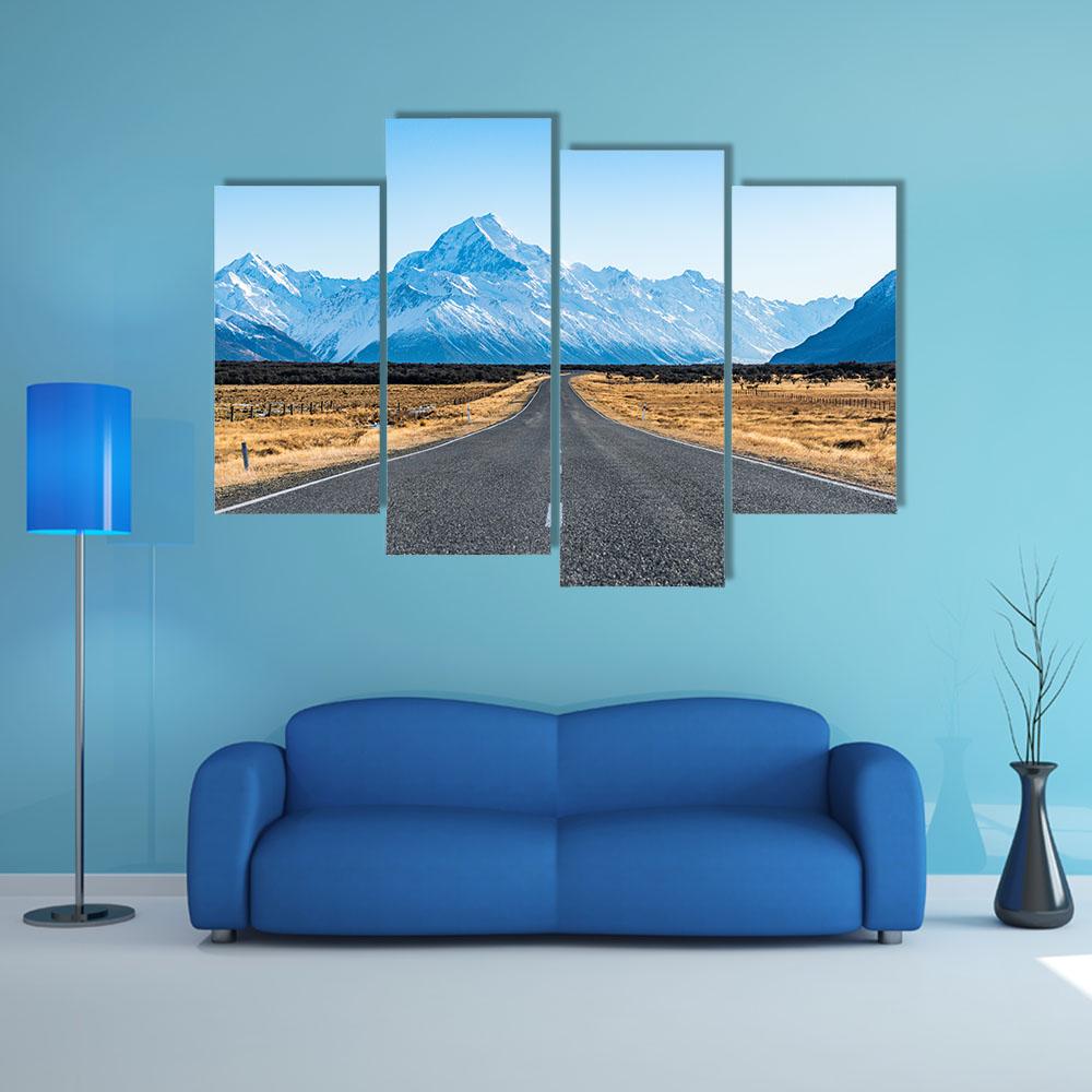 Road To The Mountain Canvas Wall Art-4 Pop-Gallery Wrap-34" x 20"-Tiaracle