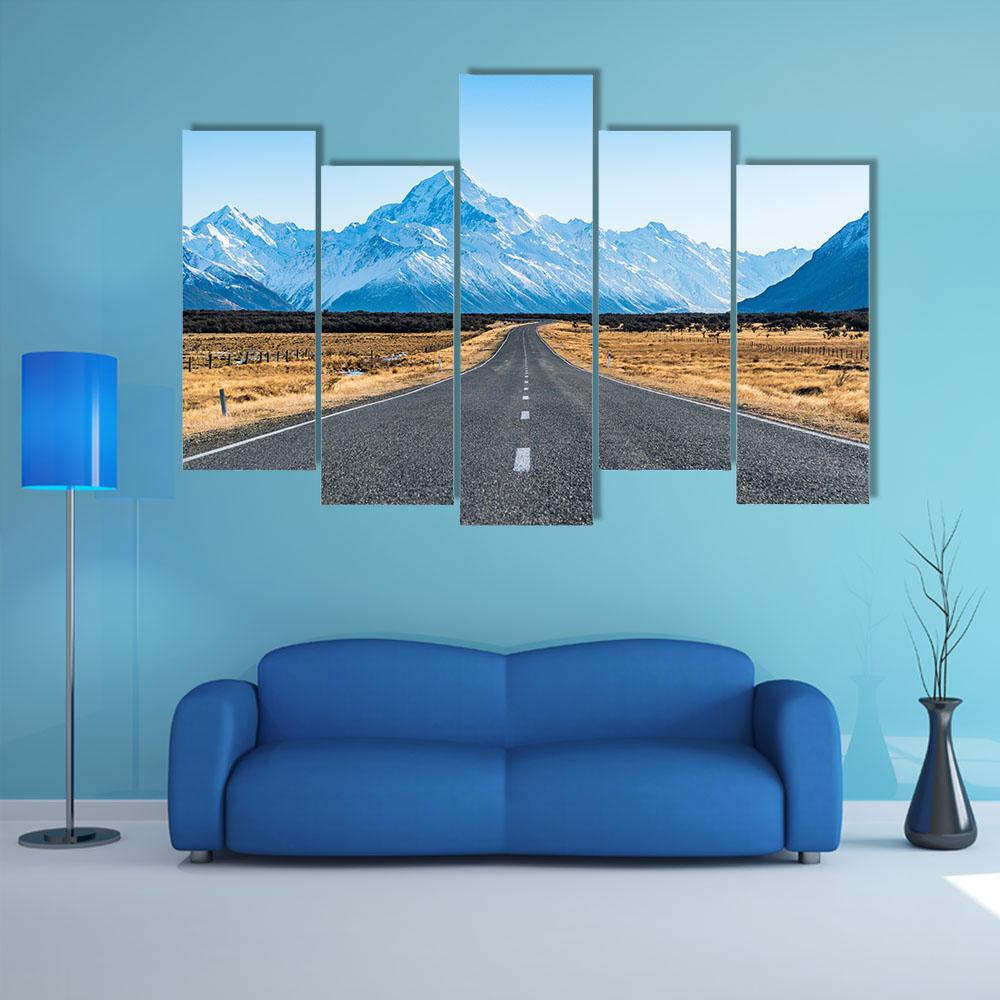 Road To The Mountain Canvas Wall Art-5 Pop-Gallery Wrap-32" x 21"-Tiaracle