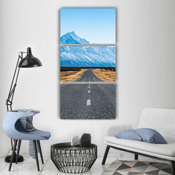 Road To The Mountain Vertical Canvas Wall Art-3 Vertical-Gallery Wrap-12&quot; x 25&quot;-Tiaracle