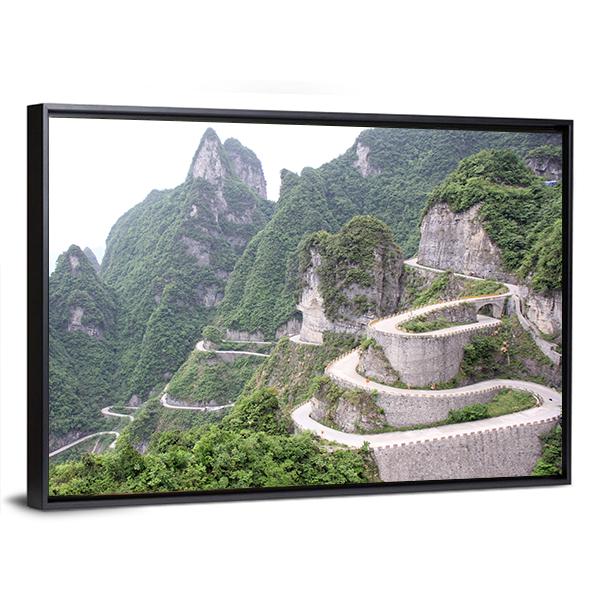 Road To Tian Men Shan China Canvas Wall Art-3 Horizontal-Gallery Wrap-25" x 16"-Tiaracle