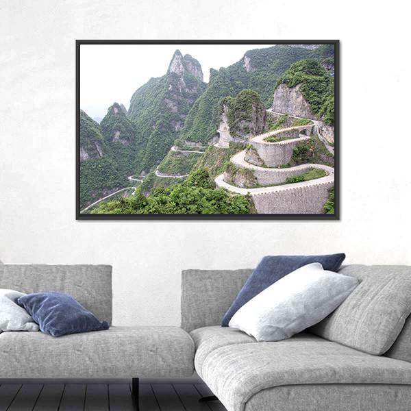 Road To Tian Men Shan China Canvas Wall Art-3 Horizontal-Gallery Wrap-25" x 16"-Tiaracle