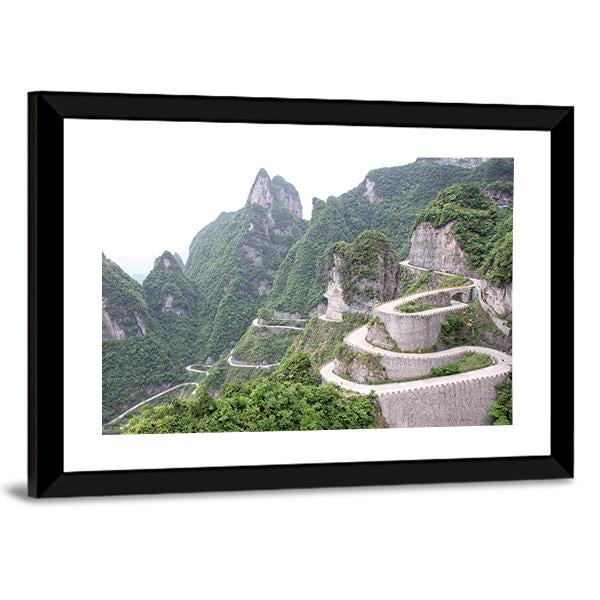 Road To Tian Men Shan China Canvas Wall Art-3 Horizontal-Gallery Wrap-25" x 16"-Tiaracle