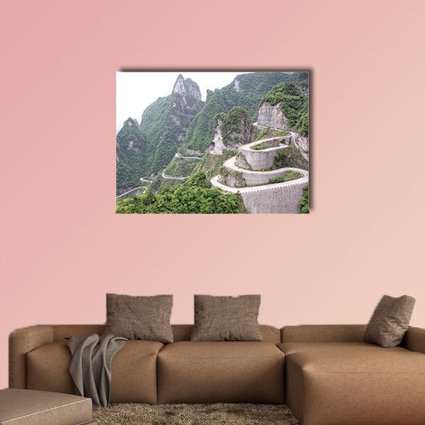 Road To Tian Men Shan China Canvas Wall Art-1 Piece-Gallery Wrap-48" x 32"-Tiaracle