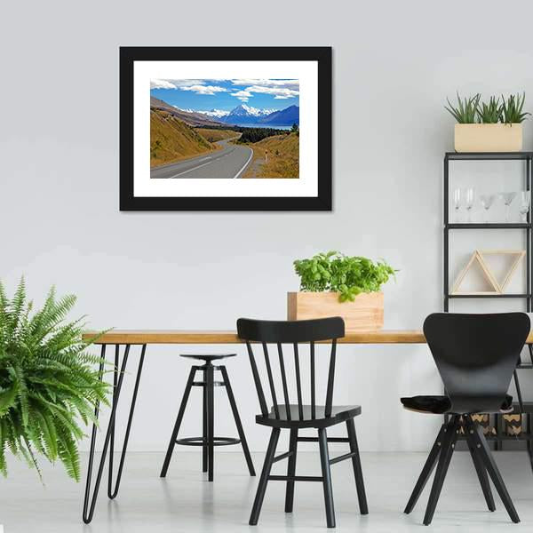 Road Towards Mt Cook Canvas Wall Art-3 Horizontal-Gallery Wrap-25" x 16"-Tiaracle