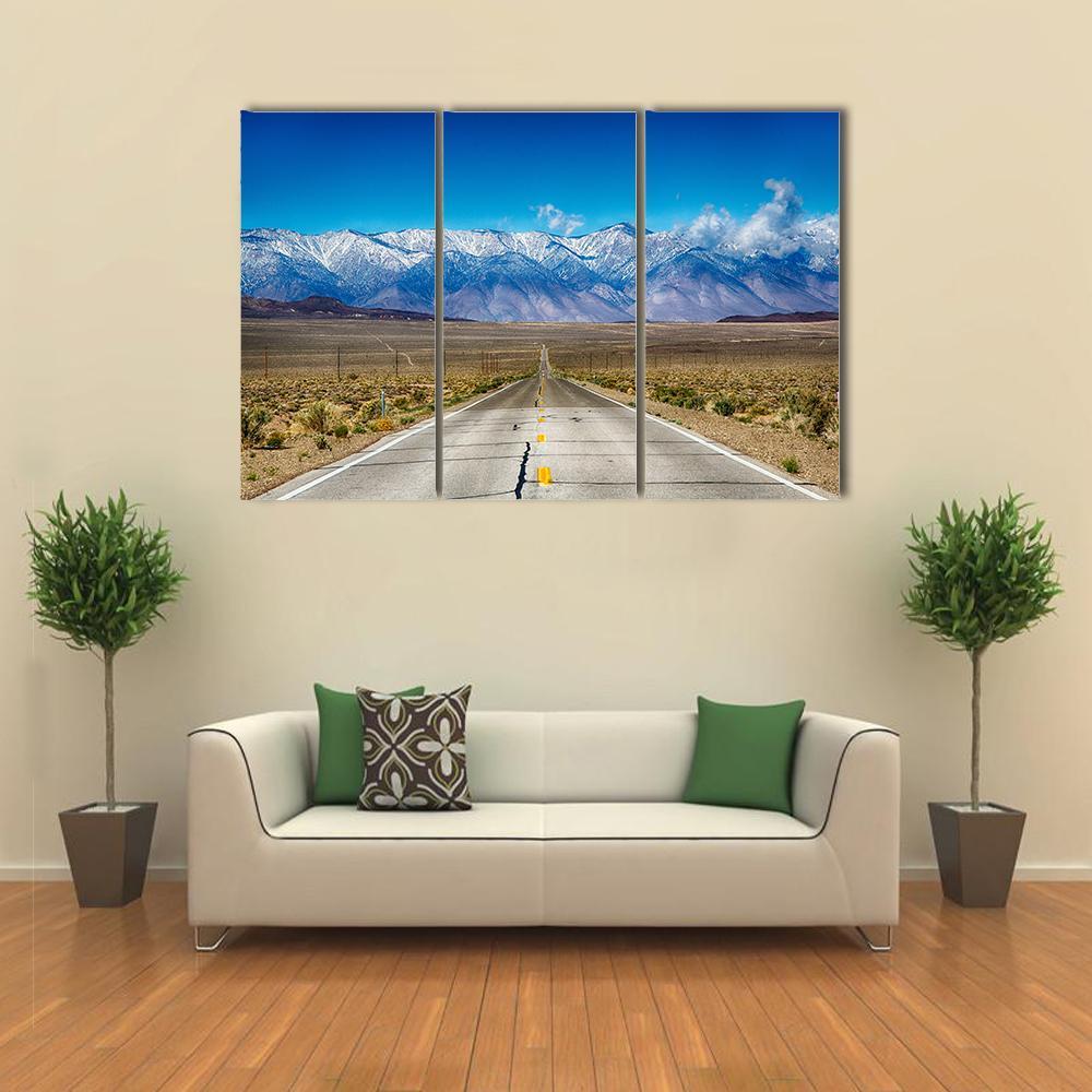 Road Trip Along Eastern Sierra Nevada Mountain Range Canvas Wall Art-3 Horizontal-Gallery Wrap-37" x 24"-Tiaracle
