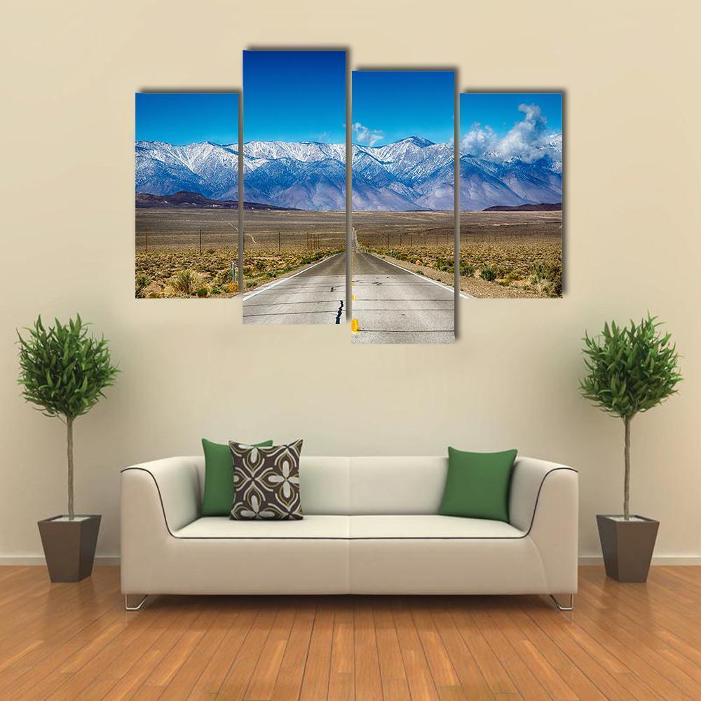 Road Trip Along Eastern Sierra Nevada Mountain Range Canvas Wall Art-4 Pop-Gallery Wrap-50" x 32"-Tiaracle
