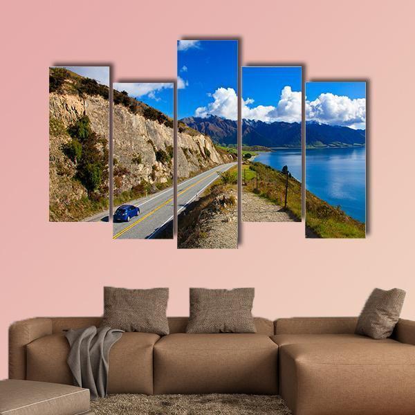 Road Trip In New Zealand Canvas Wall Art-5 Pop-Gallery Wrap-47" x 32"-Tiaracle