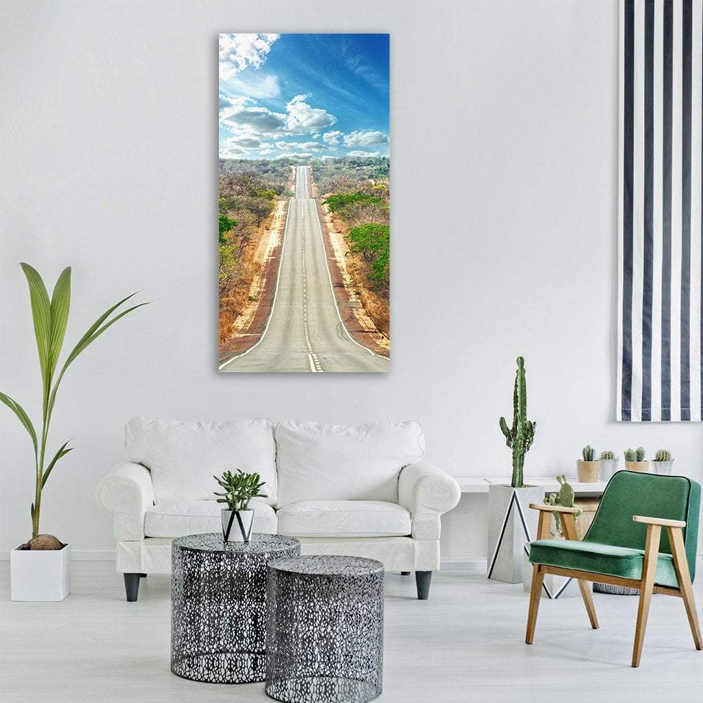 Road Trip To Desert Landscape Vertical Canvas Wall Art-3 Vertical-Gallery Wrap-12" x 25"-Tiaracle