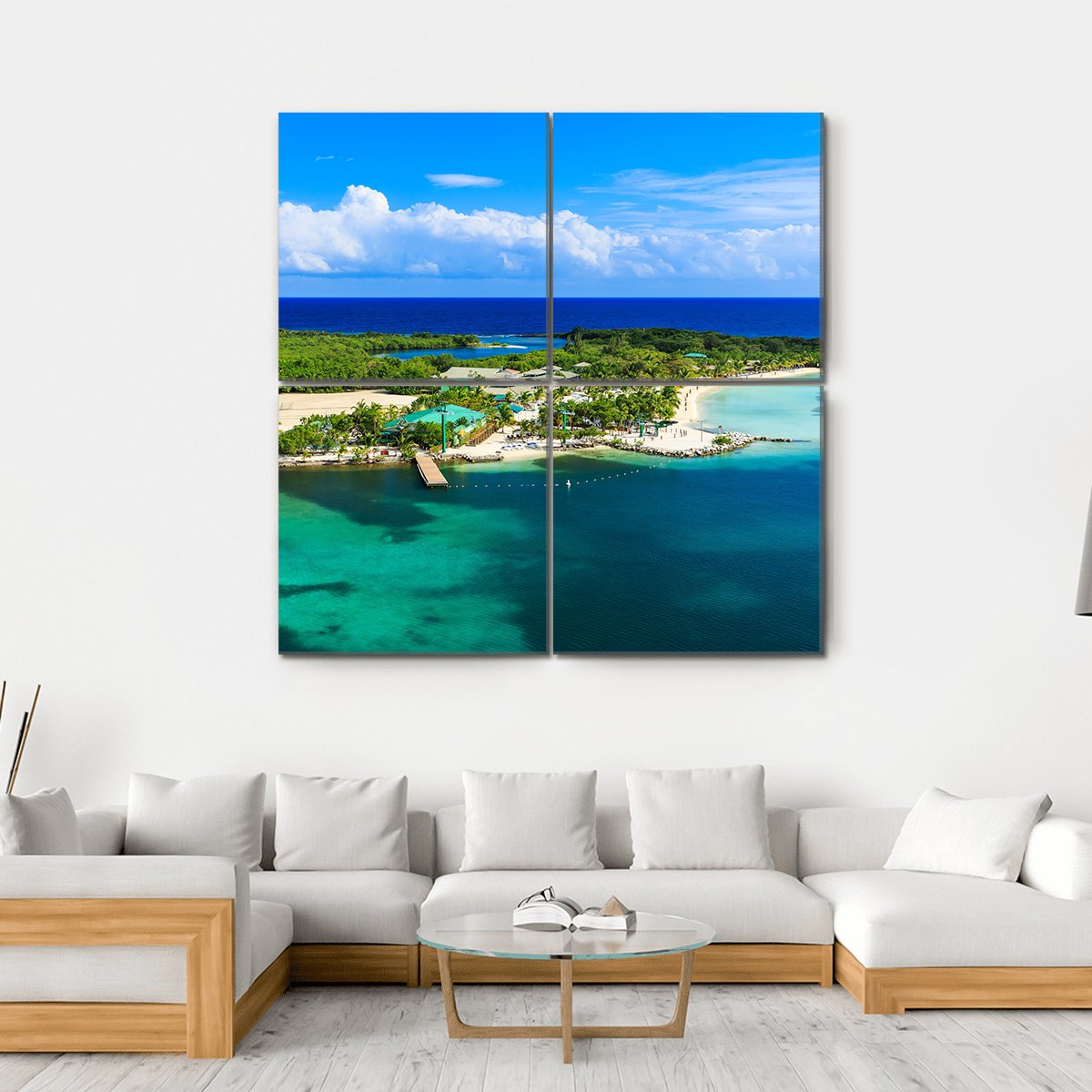 Roatan Island Honduras Canvas Wall Art-4 Square-Gallery Wrap-17" x 17"-Tiaracle