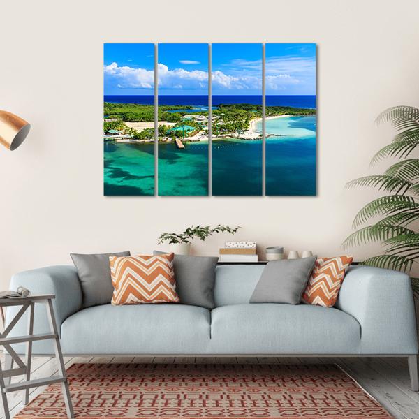 Roatan Island Honduras Canvas Wall Art-4 Horizontal-Gallery Wrap-34" x 24"-Tiaracle