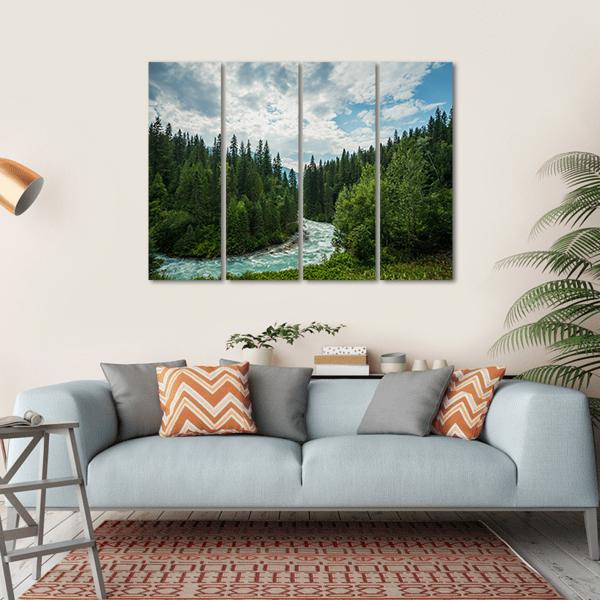 Robson River In British Columbia Canvas Wall Art-4 Horizontal-Gallery Wrap-34" x 24"-Tiaracle