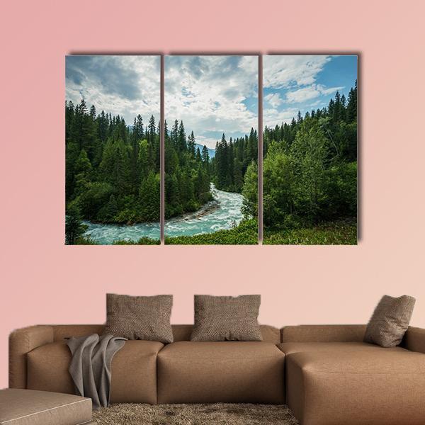 Robson River In British Columbia Canvas Wall Art-4 Pop-Gallery Wrap-50" x 32"-Tiaracle