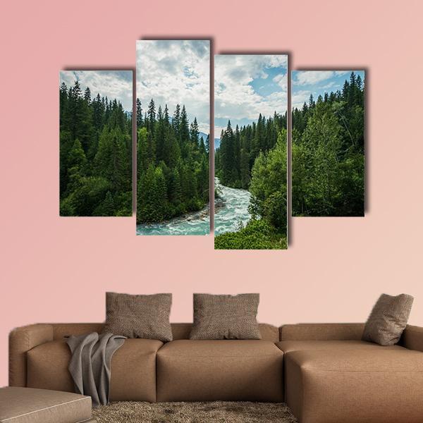 Robson River In British Columbia Canvas Wall Art-4 Pop-Gallery Wrap-50" x 32"-Tiaracle