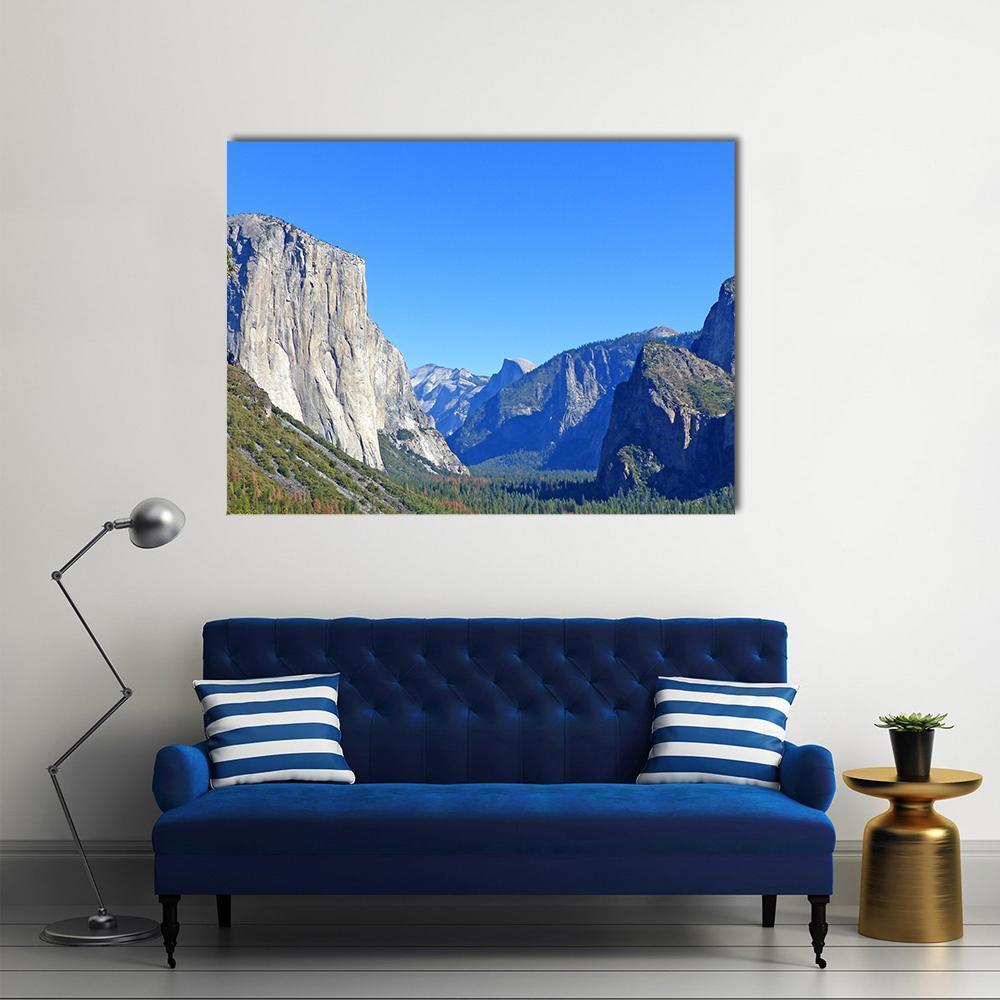 Rock El Capitan In Yosemite National Park Canvas Wall Art-1 Piece-Gallery Wrap-48" x 32"-Tiaracle