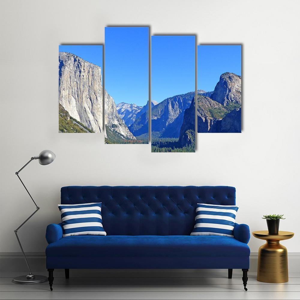 Rock El Capitan In Yosemite National Park Canvas Wall Art-4 Pop-Gallery Wrap-50" x 32"-Tiaracle