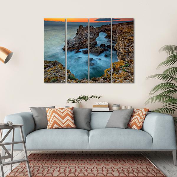 Rock Formation Arch In Bulgaria Canvas Wall Art-4 Horizontal-Gallery Wrap-34" x 24"-Tiaracle