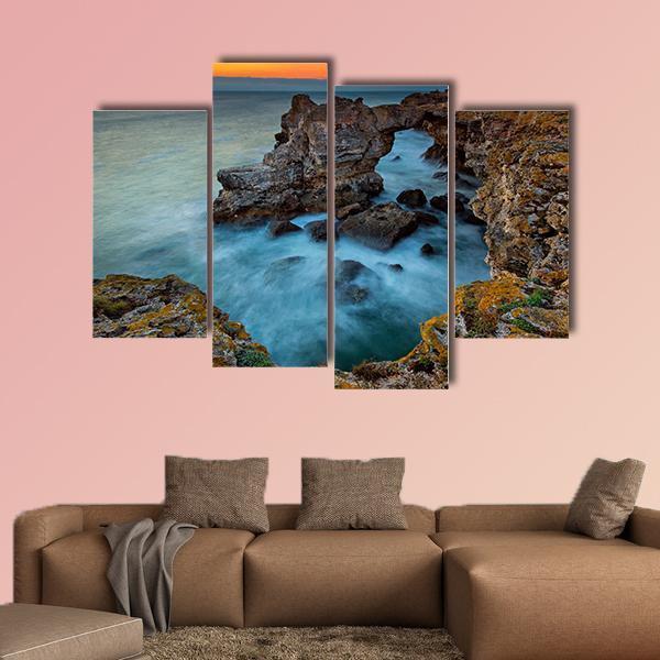 Rock Formation Arch In Bulgaria Canvas Wall Art-5 Pop-Gallery Wrap-47" x 32"-Tiaracle