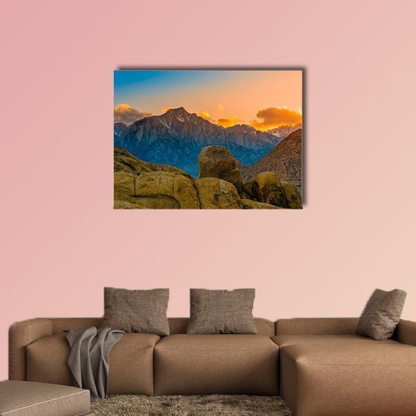 Rock Formations Of Alabama Hills Canvas Wall Art-1 Piece-Gallery Wrap-48" x 32"-Tiaracle