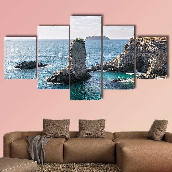 Rock In Jeju Island Canvas Wall Art-5 Star-Gallery Wrap-62" x 32"-Tiaracle