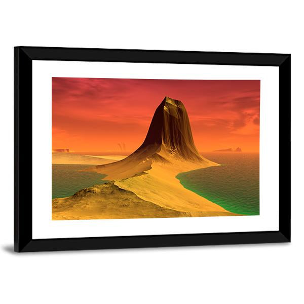 Rock & Lake Canvas Wall Art-5 Horizontal-Gallery Wrap-22" x 12"-Tiaracle