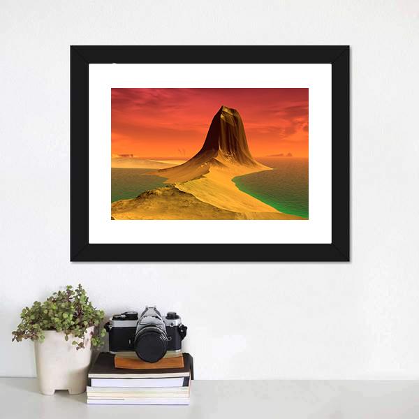 Rock & Lake Canvas Wall Art-5 Horizontal-Gallery Wrap-22" x 12"-Tiaracle