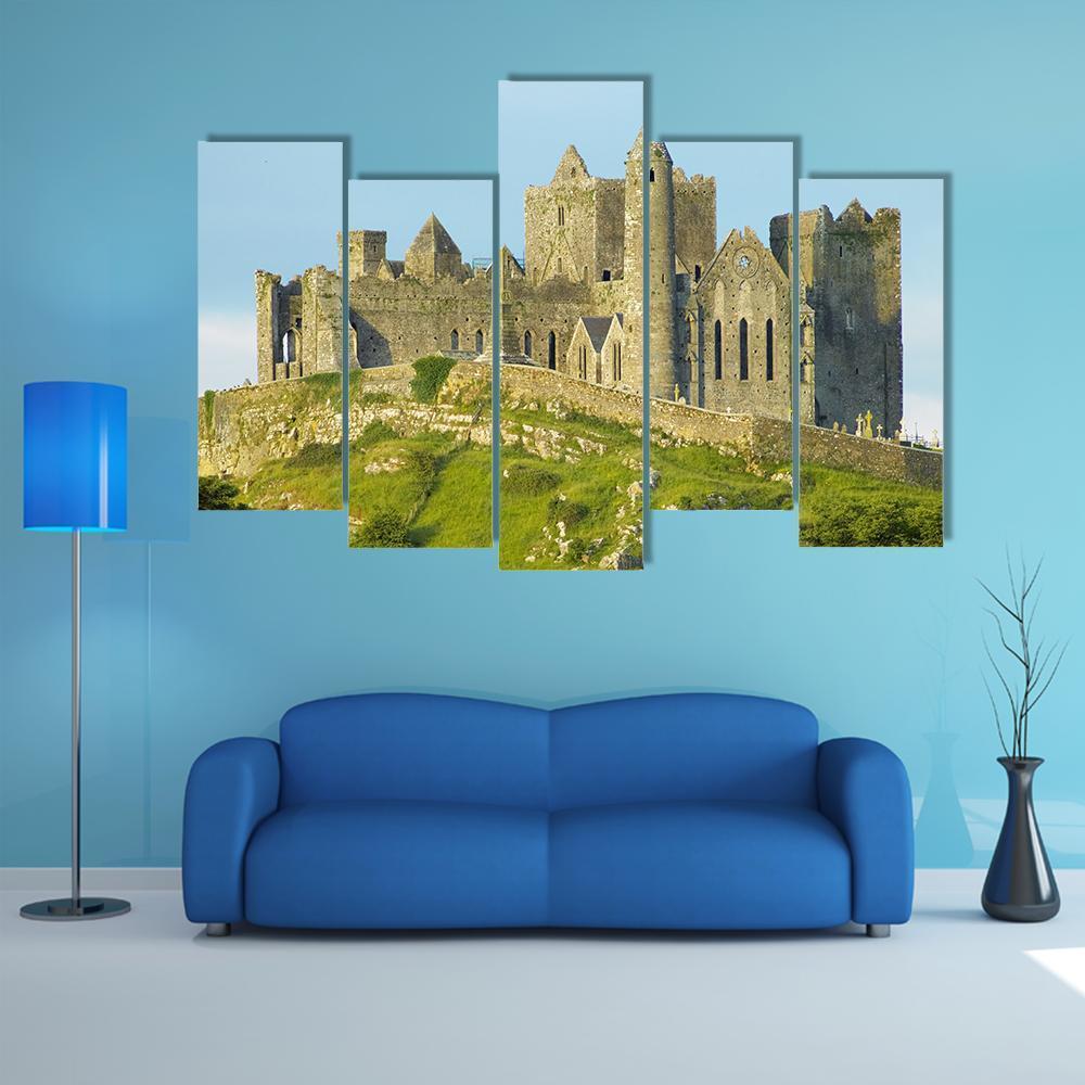 Rock Of Cashel In County Tipperary Canvas Wall Art-5 Pop-Gallery Wrap-47" x 32"-Tiaracle