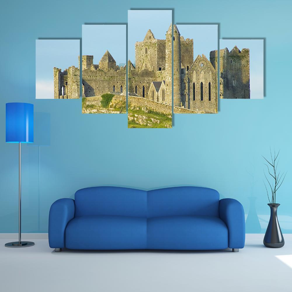 Rock Of Cashel In County Tipperary Canvas Wall Art-5 Star-Gallery Wrap-62" x 32"-Tiaracle